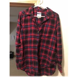 AE red and blue boyfriend fit flannel